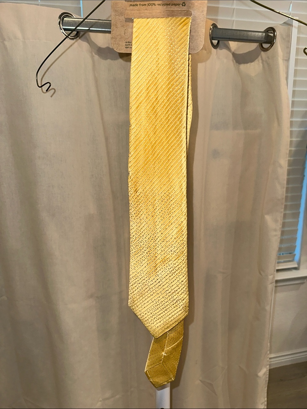 Italo Ferreti 100% Silk Men's Yellow Textured Necktie